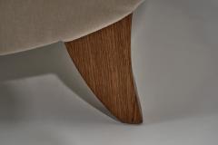 Art Deco Lounge Chair in Off White Mohair Upholstery France 1930s - 4638210