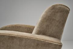 Art Deco Low Armchair in Sand Upholstery Europe First half of the 20th Century - 4604350