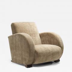Art Deco Low Armchair in Sand Upholstery Europe First half of the 20th Century - 4623910