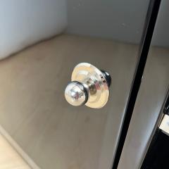 Art Deco Lowboard Black Lacquer Chrome Fittings France circa 1930 - 4219646