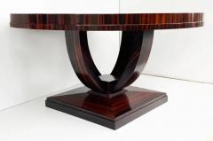 Art Deco Macassar Ebony Round Dining Center Table Beautifully Veneered Wood - 3532666