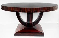 Art Deco Macassar Ebony Round Dining Center Table Beautifully Veneered Wood - 3532774