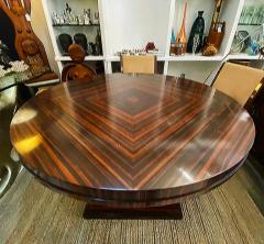 Art Deco Macassar Ebony Round Dining Center Table Beautifully Veneered Wood - 3532794