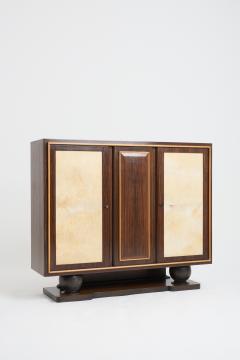 Art Deco Macassar Ebony and Velum Cabinet - 3363623