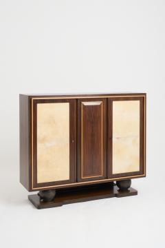 Art Deco Macassar Ebony and Velum Cabinet - 3363626