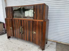 Art Deco Macassar Wood Sideboard Dry Bar with Metal Escutcheons - 4175028