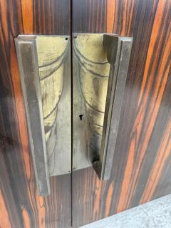 Art Deco Macassar Wood Sideboard Dry Bar with Metal Escutcheons - 4175094