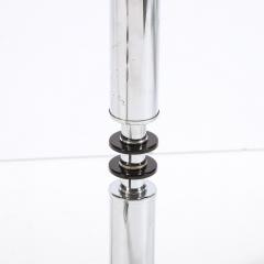 Art Deco Machine Age Banded Drinks Table in Black Lacquer and Chrome - 2092963