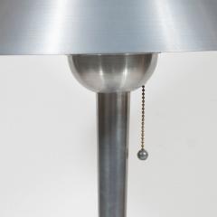 Art Deco Machine Age Brushed Aluminum and Brass Table Lamp - 1483781
