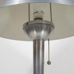 Art Deco Machine Age Brushed Aluminum and Brass Table Lamp - 1483792