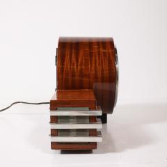 Art Deco Machine Age Burled Walnut with Aluminum Banded Detail Electric Clock - 4744866