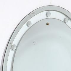 Art Deco Machine Age Floating Edge Round Banded Mirror W Reverse Bevel Details - 2909647