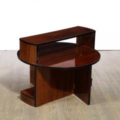Art Deco Machine Age Folding Coffee Table in Book Matched Walnut Black Lacquer - 2909396