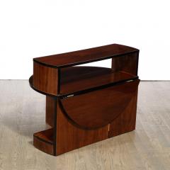 Art Deco Machine Age Folding Coffee Table in Book Matched Walnut Black Lacquer - 2909470