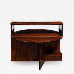 Art Deco Machine Age Folding Coffee Table in Book Matched Walnut Black Lacquer - 2910777