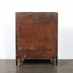 Art Deco Machine Age High Chest in Bookmatched Walnut Black Lacquer Chrome - 4622811