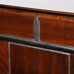 Art Deco Machine Age High Chest in Bookmatched Walnut Black Lacquer Chrome - 4622855