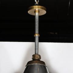 Art Deco Machine Age Industrial Pendants in Polished Aluminum Bronze Brass - 4142118