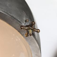 Art Deco Machine Age Industrial Pendants in Polished Aluminum Bronze Brass - 4142141