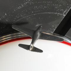 Art Deco Machine Age Milk Glass Chrome Airplane Flush Mount - 4745509