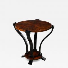 Art Deco Machine Age Occasional Table in Book Matched Burled Walnut - 4515358