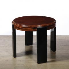 Art Deco Machine Age Occasional Table in Walnut Black Lacquer Supports - 4438853