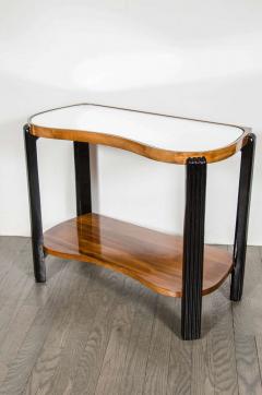 Art Deco Machine Age Side Table with Streamline Reeded Leg Design - 1522734