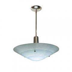 Art Deco Machine Age Sky Blue Glass Pendant Chandelier - 3898983