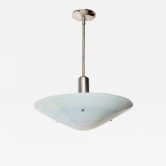 Art Deco Machine Age Sky Blue Glass Pendant Chandelier - 3907689