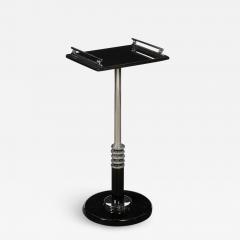 Art Deco Machine Age Skyscraper Style Drinks Table in Black Lacquer and Chrome - 2910775