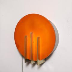 Art Deco Machine Age Smoked Amber Bakelite Brushed Aluminum Wall Sconce - 4438446