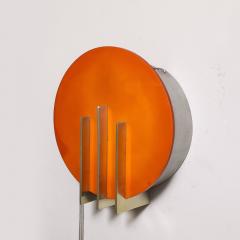 Art Deco Machine Age Smoked Amber Bakelite Brushed Aluminum Wall Sconce - 4438447