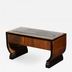 Art Deco Machine Age Streamline Lacquer Bookmatched Walnut Slate Mohair Bench - 2144770