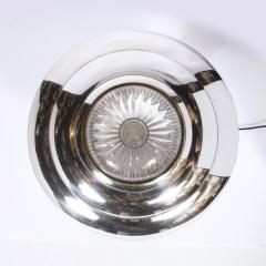 Art Deco Machine Aged Chrome and Glass Table Lamp - 2660134