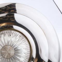 Art Deco Machine Aged Chrome and Glass Table Lamp - 2660140