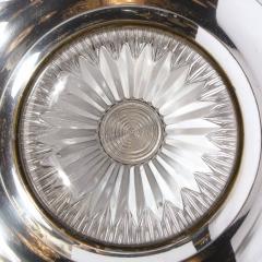 Art Deco Machine Aged Chrome and Glass Table Lamp - 2660145