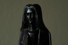 Art Deco Madonna in Hand Carved Solid Ebony Belgium 1930s - 4677424