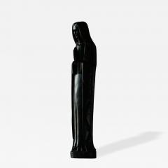 Art Deco Madonna in Hand Carved Solid Ebony Belgium 1930s - 4682468
