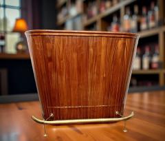 Art Deco Mahogany Bar with Brass Footrail and Rear Storage Shelves - 4251057