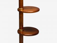 Art Deco Mahogany Bronze Floor Lamp with Shelves USA 1940s - 4232236