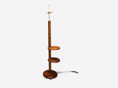 Art Deco Mahogany Bronze Floor Lamp with Shelves USA 1940s - 4232241