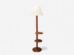 Art Deco Mahogany Bronze Floor Lamp with Shelves USA 1940s - 4232245