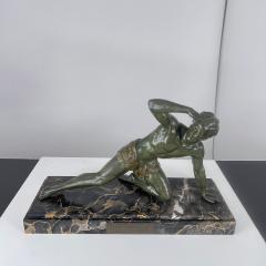 Art Deco Male Sculpture Bronze Marble France circa 1930 - 4160529