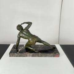 Art Deco Male Sculpture Bronze Marble France circa 1930 - 4160530