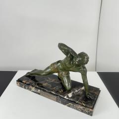Art Deco Male Sculpture Bronze Marble France circa 1930 - 4160531
