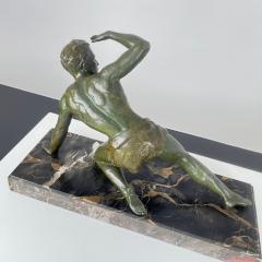 Art Deco Male Sculpture Bronze Marble France circa 1930 - 4160532