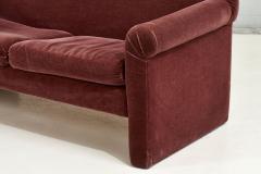 Art Deco Maroon Mohair Settee 1960 - 2665361