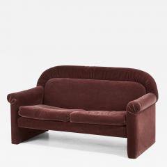 Art Deco Maroon Mohair Settee 1960 - 2671272