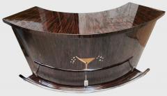 Art Deco Martini Bar Custom Macassar Wood Cabinet - 3778860