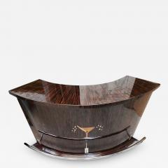 Art Deco Martini Bar Custom Macassar Wood Cabinet - 3779853